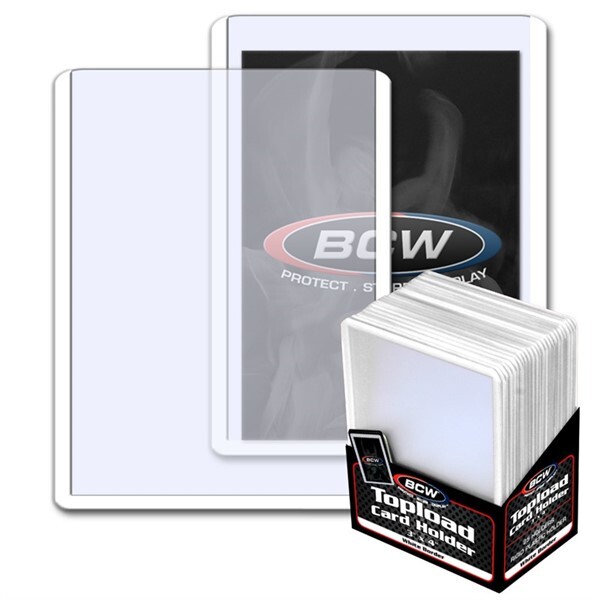 25 BCW 3 x 4 Topload Baseball Trading Card Holders WHITE Border hard protectors