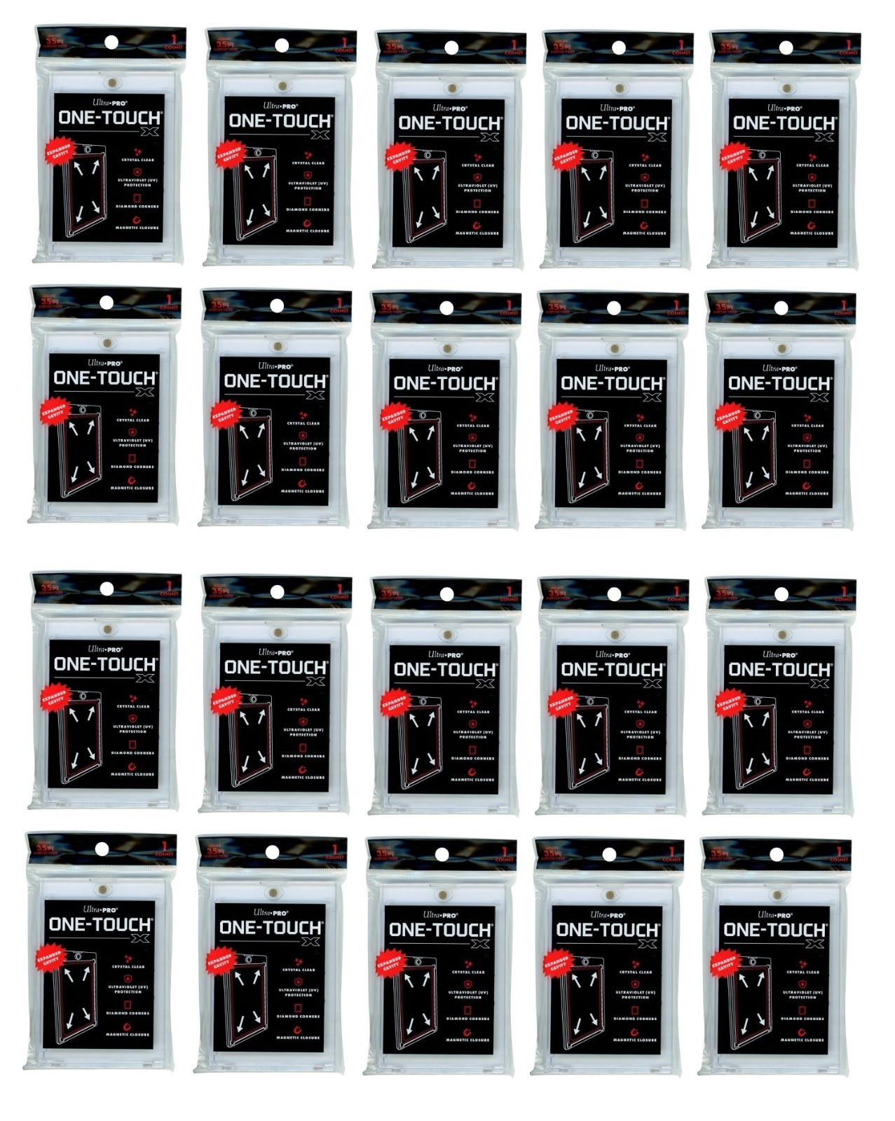 (20-Pack) Ultra Pro One Touch X 35pt UV Magnetic Card Holder For Sleeved Cards