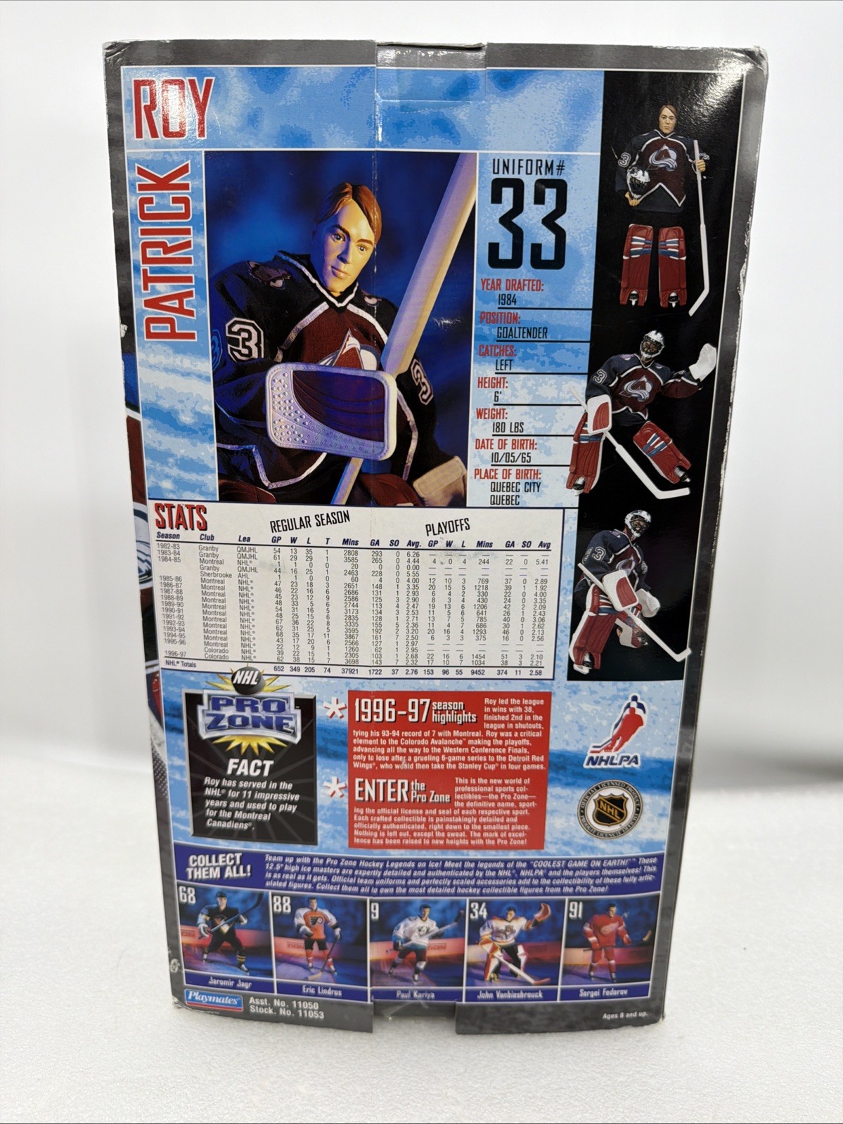 1997 NHL Pro Zone Patrick Roy Colorado Avalanche 12″ Action Figure Collector’s