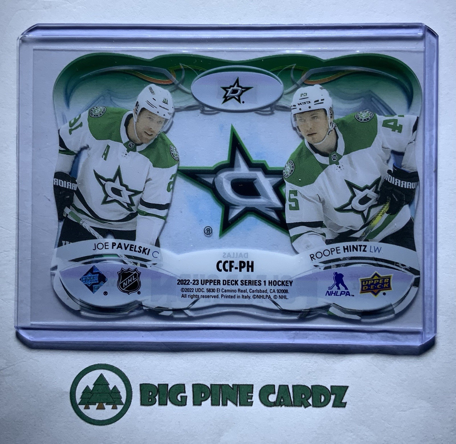 2022 Upper Deck Series 1 Clear Cut Foundations Roope Hintz Joe Pavelski #CCF-PH