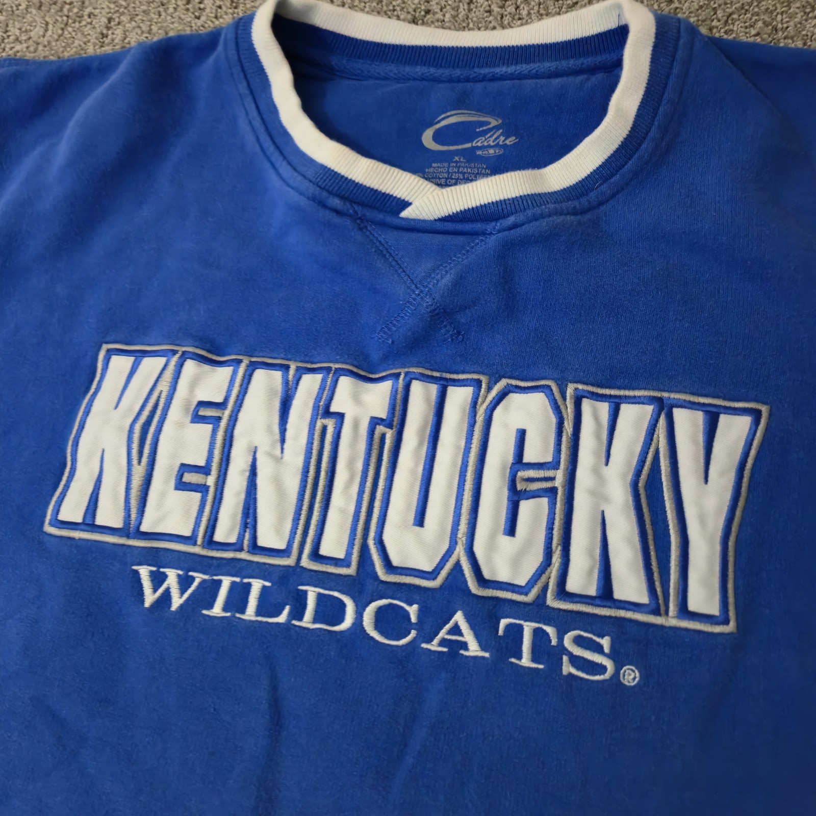 Vintage Kentucky Wildcats Sweatshirt Mens XL Blue NCAA 90s Basketball Spellout
