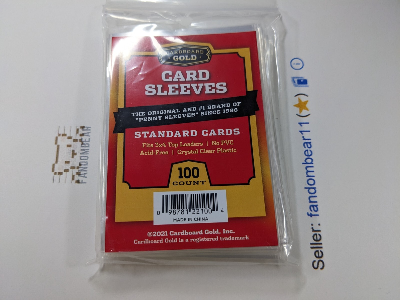 100 Soft Penny Sleeves For Top Loaders & PSA Card Saver 1 Cardboard Gold CBG