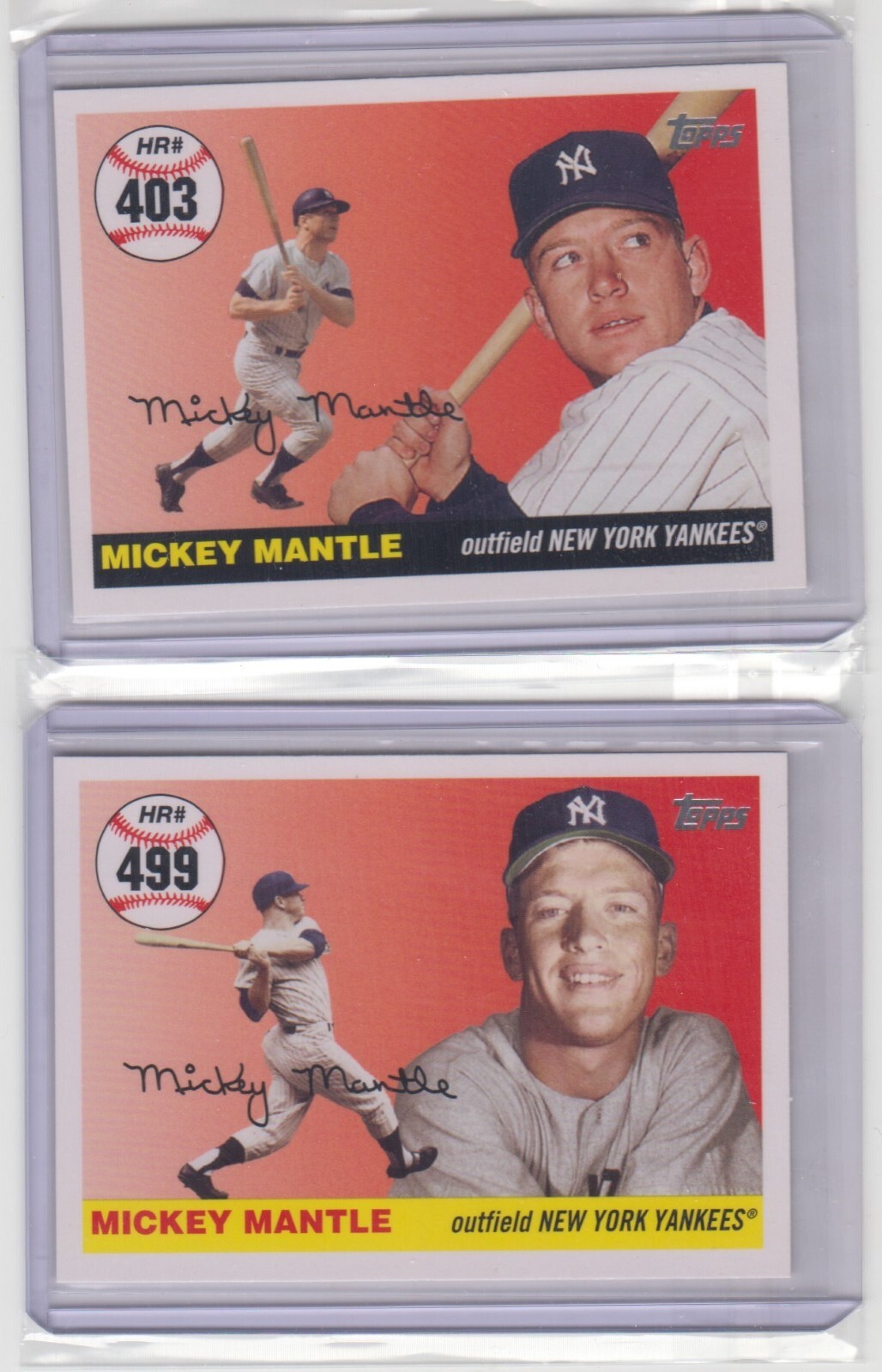 2007 Topps Mickey Mantle Home Run History Pick 402-499 Yankees Baseball Cards