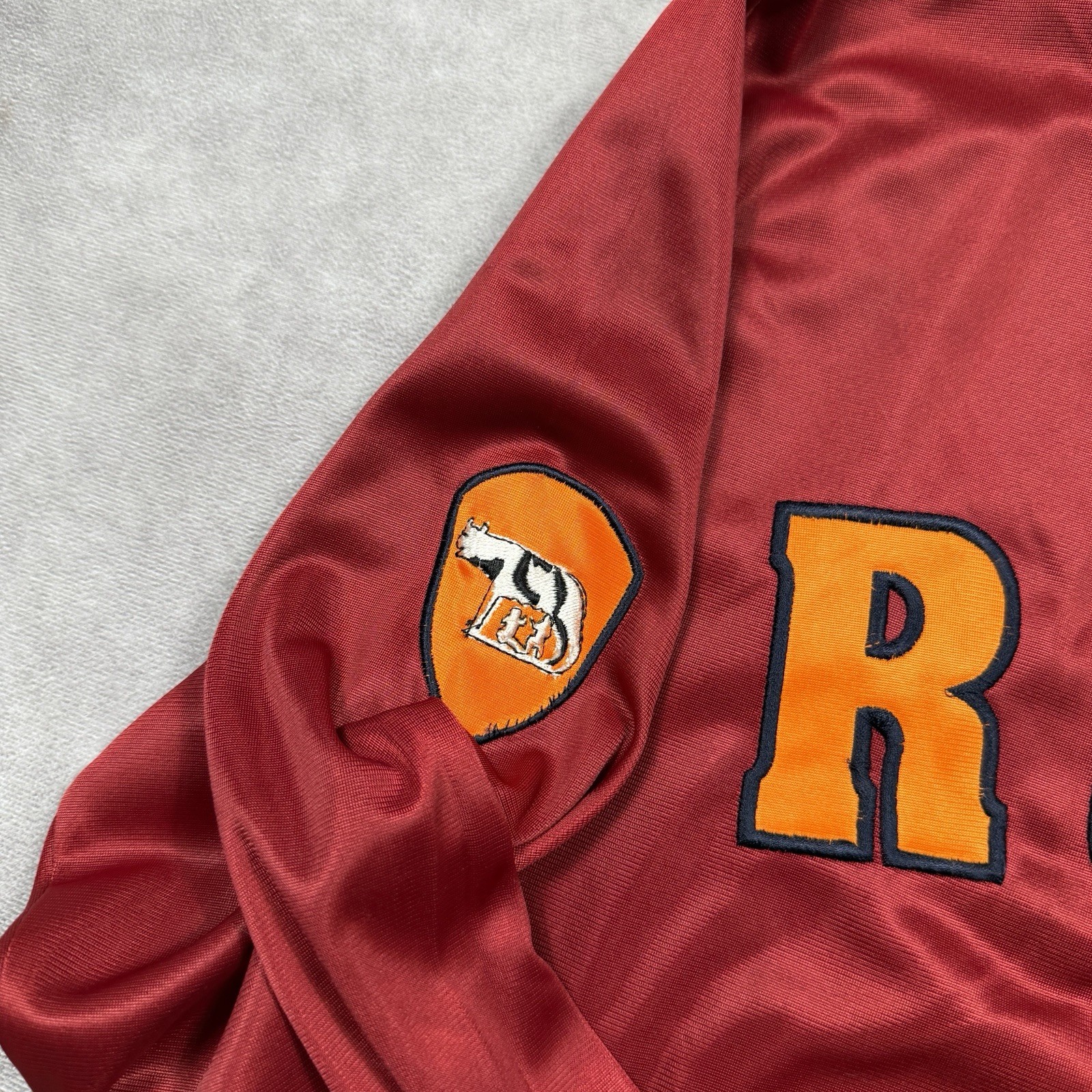 Vintage AS Roma Football Jacket Soccer Zip Track Top Italy Maglia Size Large