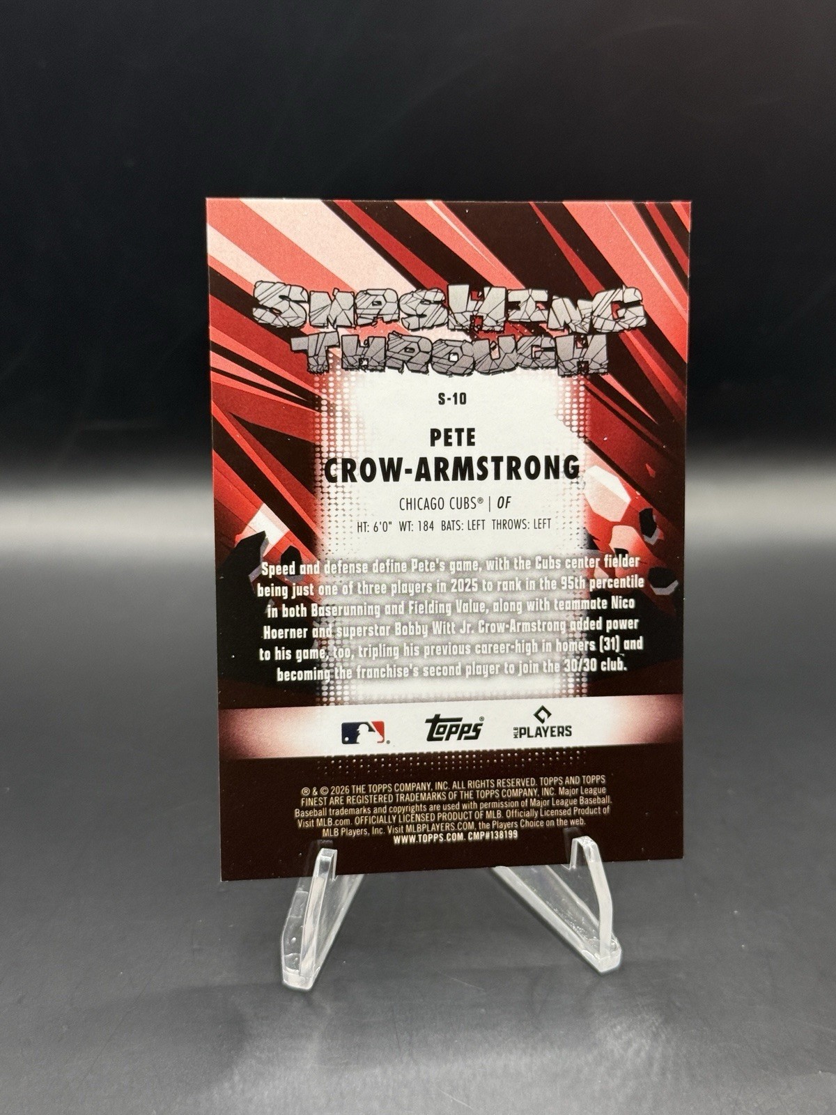 2026 Topps Finest Pete Crow-Armstrong Smashing Through #S-10 Cubs CASE HIT