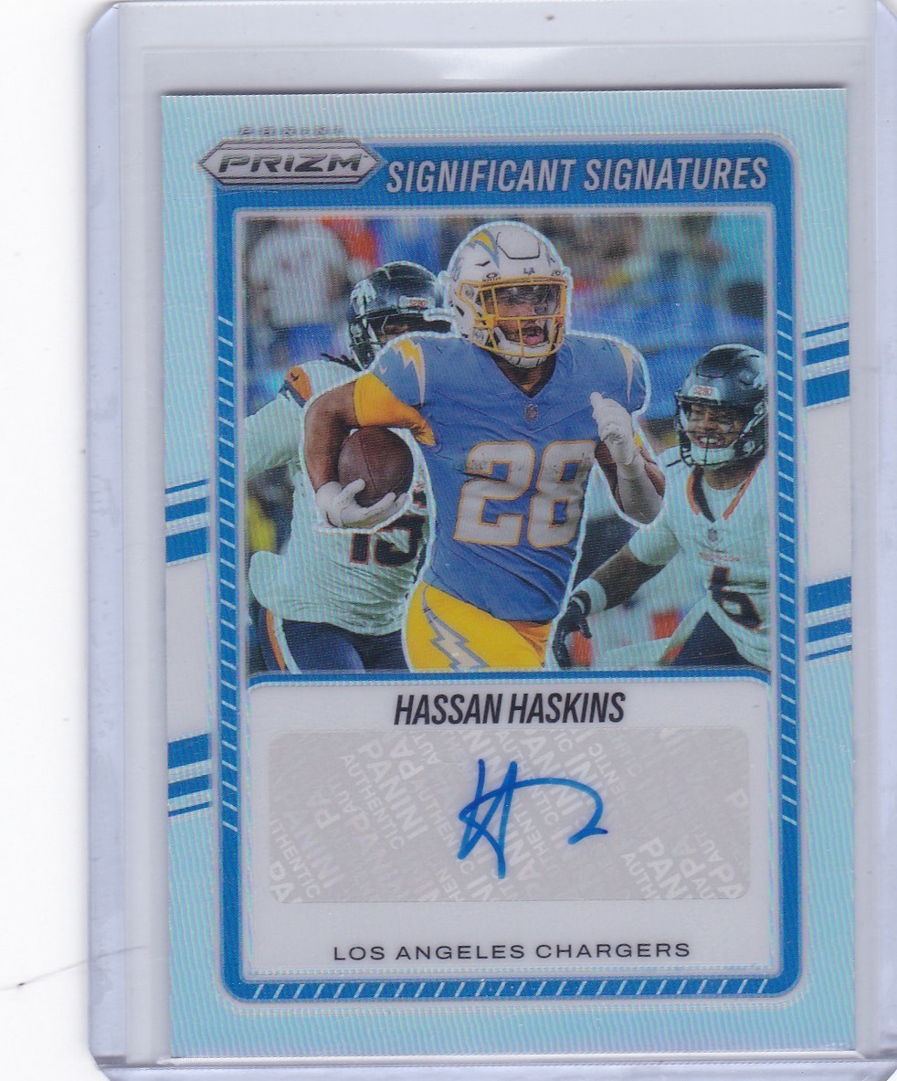 Hassan Haskins Auto 2025 Panini Prizm Significant Signatures Chargers