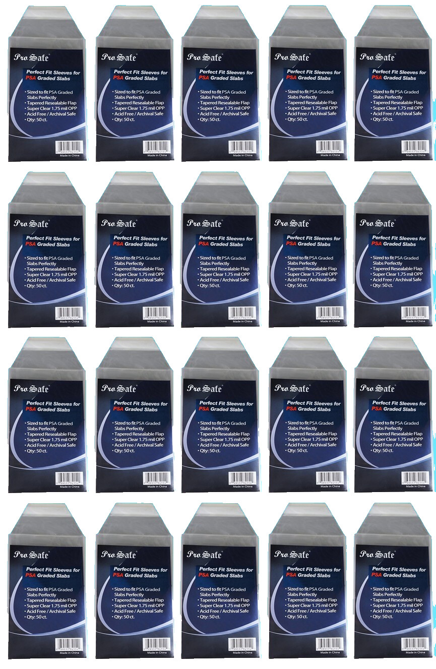1000 Pro Safe PSA Graded Slab Perfect Fit Sleeves Resealable Soft Bag Poly