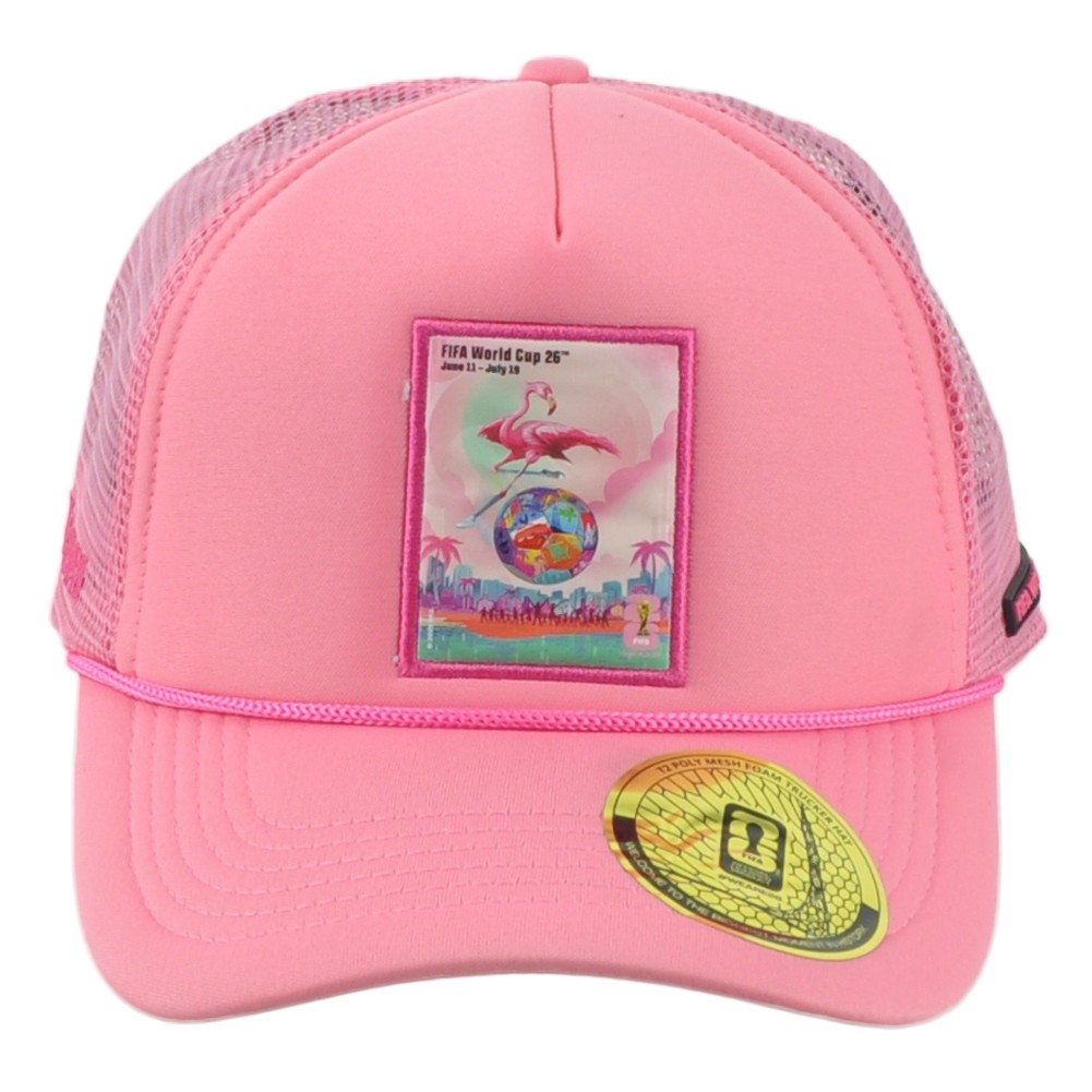 2026 FIFA World Cup Foam Trucker Cord We Are 26 Miami Pink Snapback Hat Cap