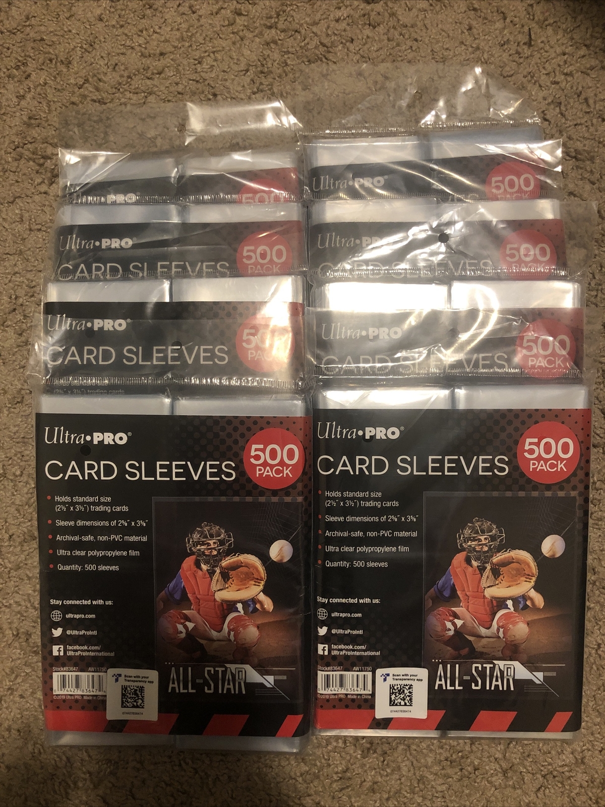 (1000) Ultra Pro Soft Trading Card Sleeves Acid Free No PVC Standard Size Clear