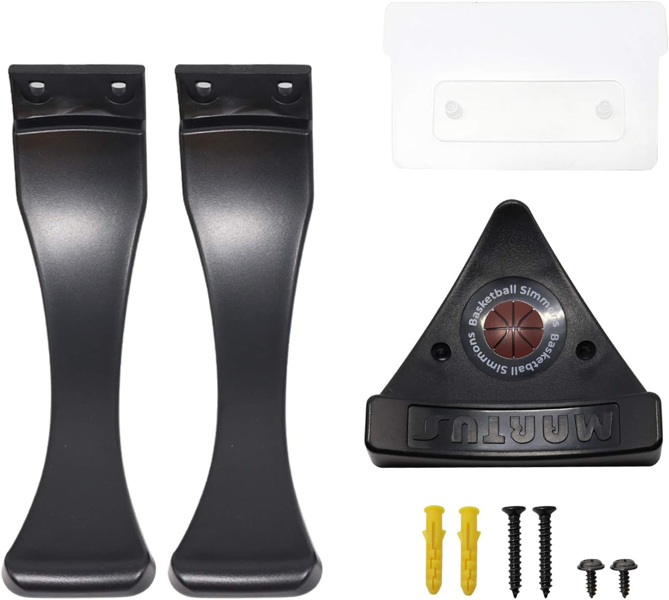 Wall-Mounted Sports Ball Display Shelf with Self-Sticking Claw Racks