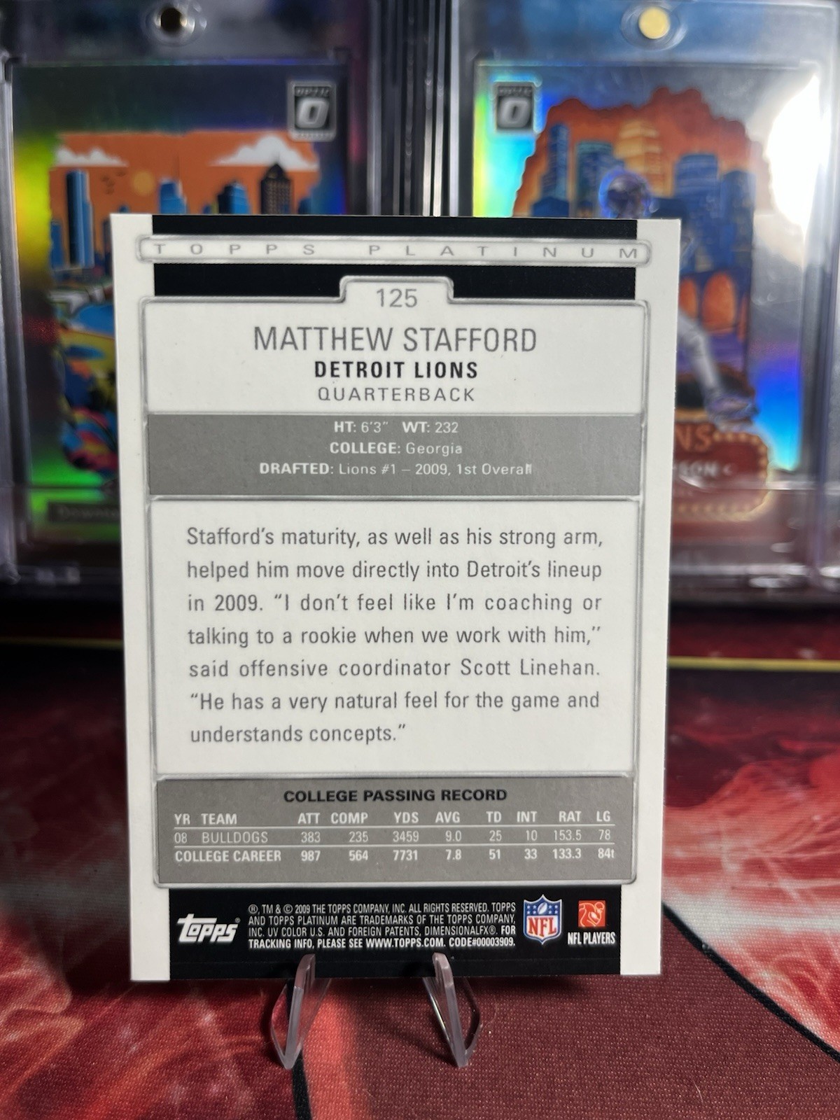 2009 Topps Platinum Matthew Stafford RC Rookie #125