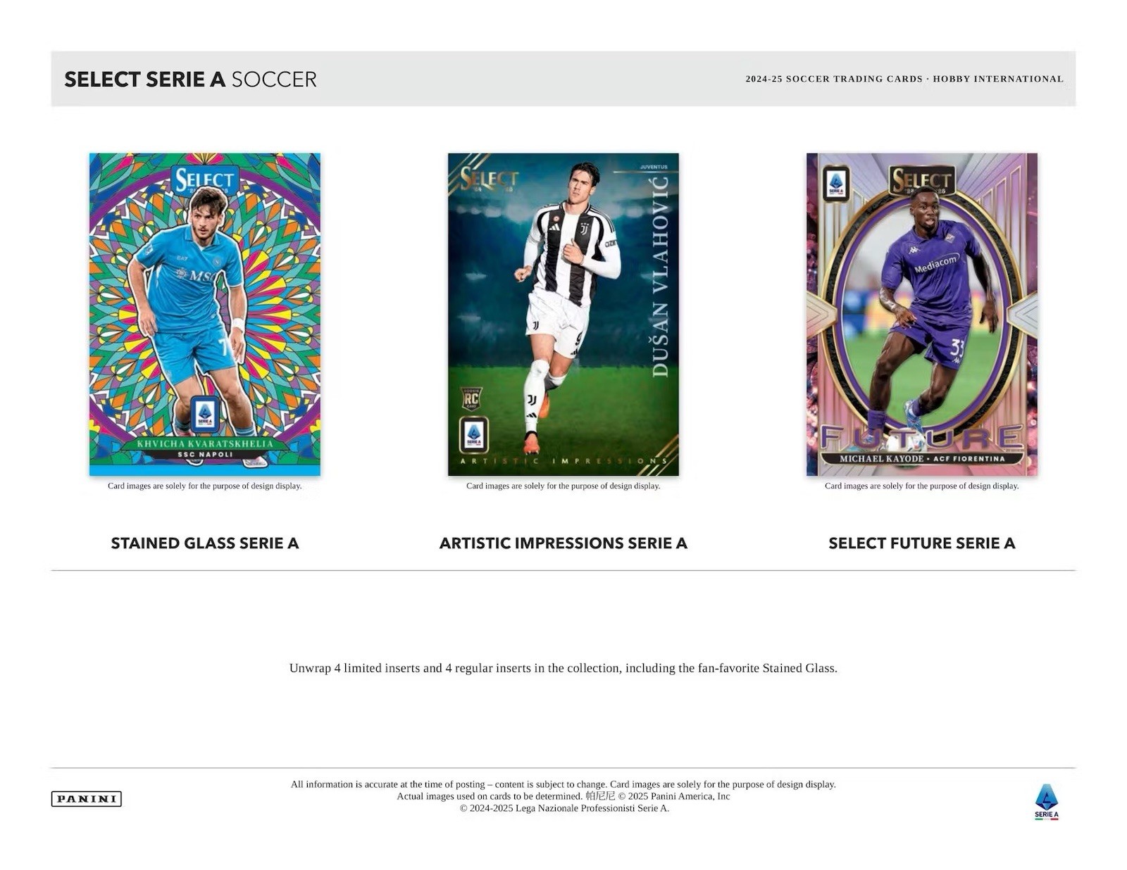 2024-25 Panini Select Serie A Soccer International Hobby Box 1 AUTO Per BOX