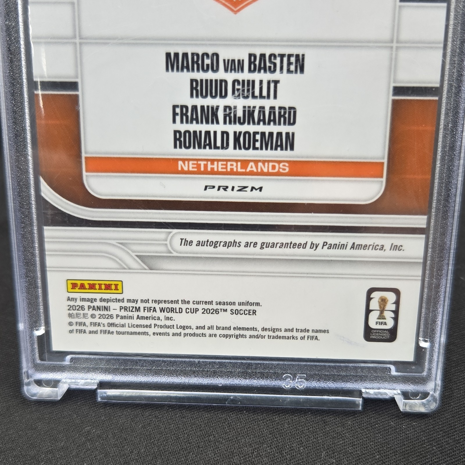 26′ Prizm Ned. Quad Auto Marco Basten Gullit Ruud Frank Rijkaard Ronald Koeman