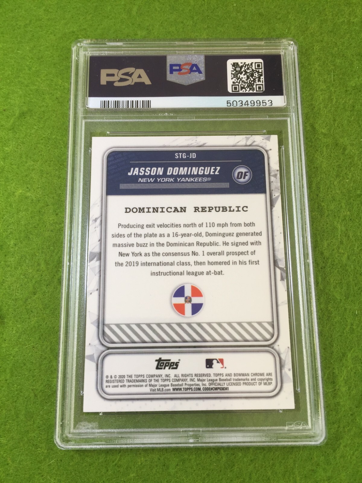 JASSON DOMINGUEZ BOWMAN CHROME PSA 9 PRIZM ROOKIE CARD YANKEES 2020 Topps Chrome