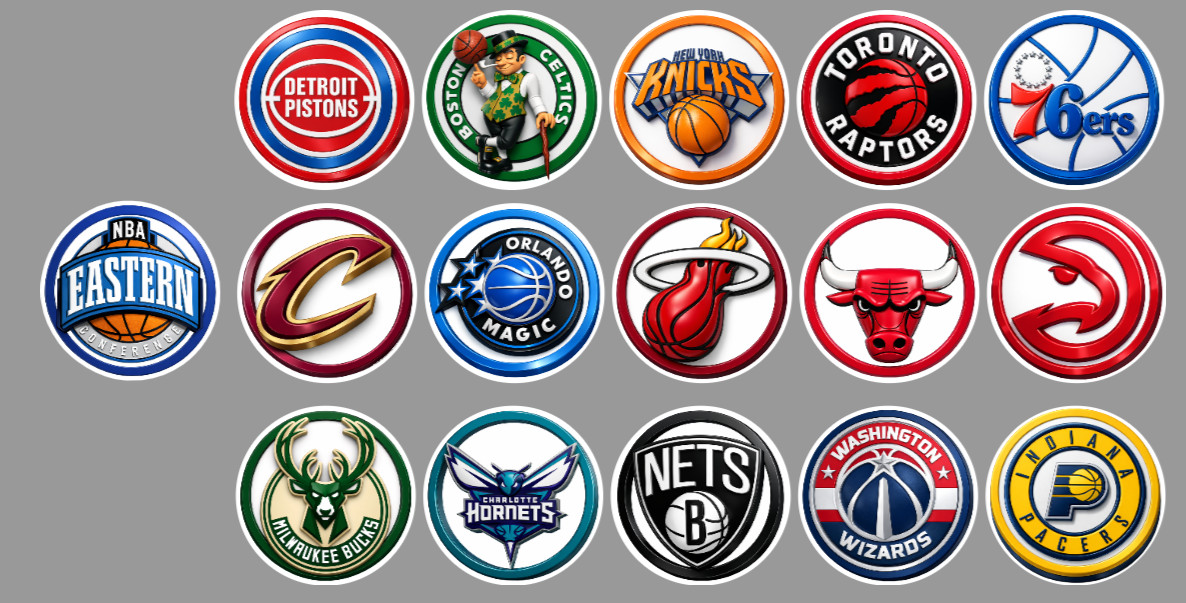 Handcrafted Basketball Team Magnets 0.9″ FULL SET/ALL 30 TEAMS.For Fan Standings