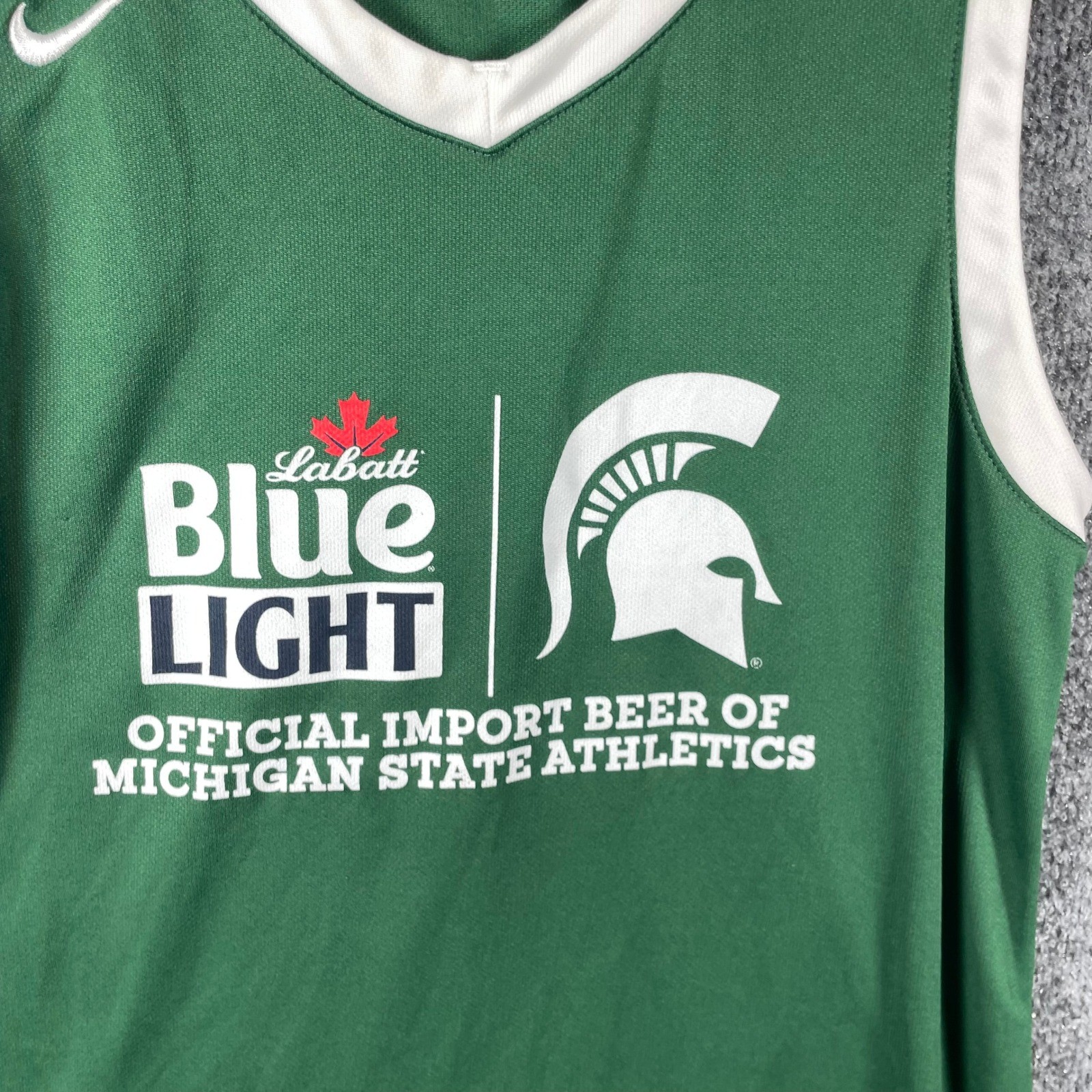 Nike Michigan State Spartans Jersey Mens Medium Green Labatt Blue Tank Summer