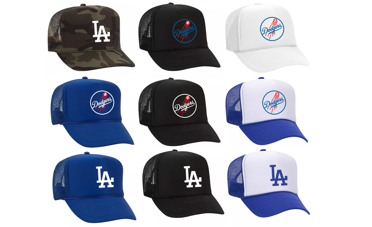 LA Baseball Polyester Foam Front Mesh Backing Trucker Hat – HTV Printed Logos