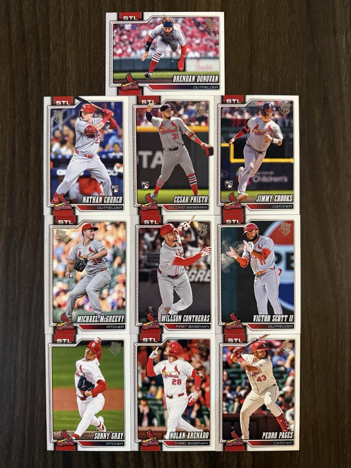 2026 Topps Series One St. Louis Cardinals Complete Team Set (10 Cards) Rookie RC
