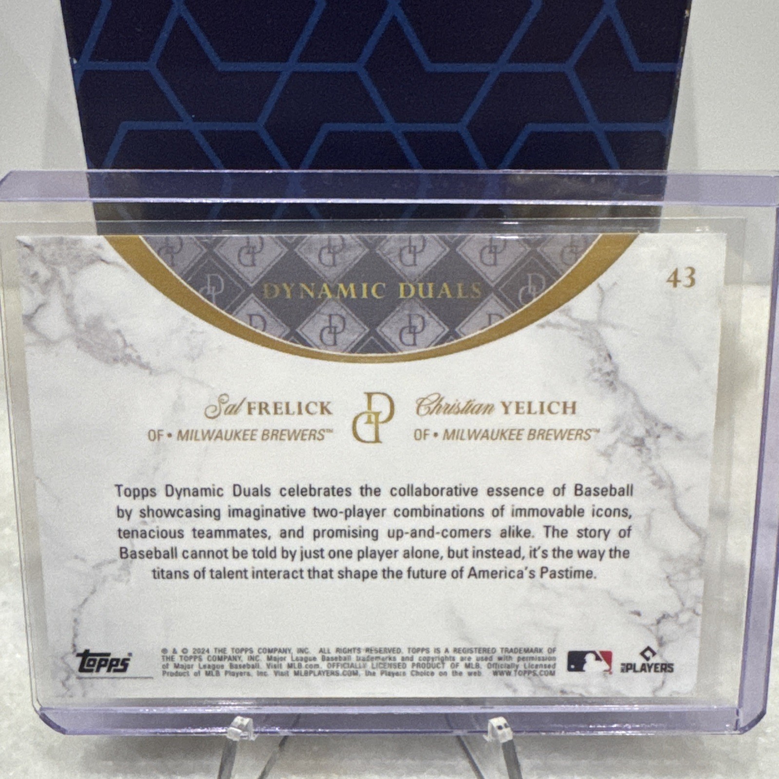 2024 Topps Dynamic Duals – Christian Yelich, Sal Frelick #43 Amethyst Foil /50