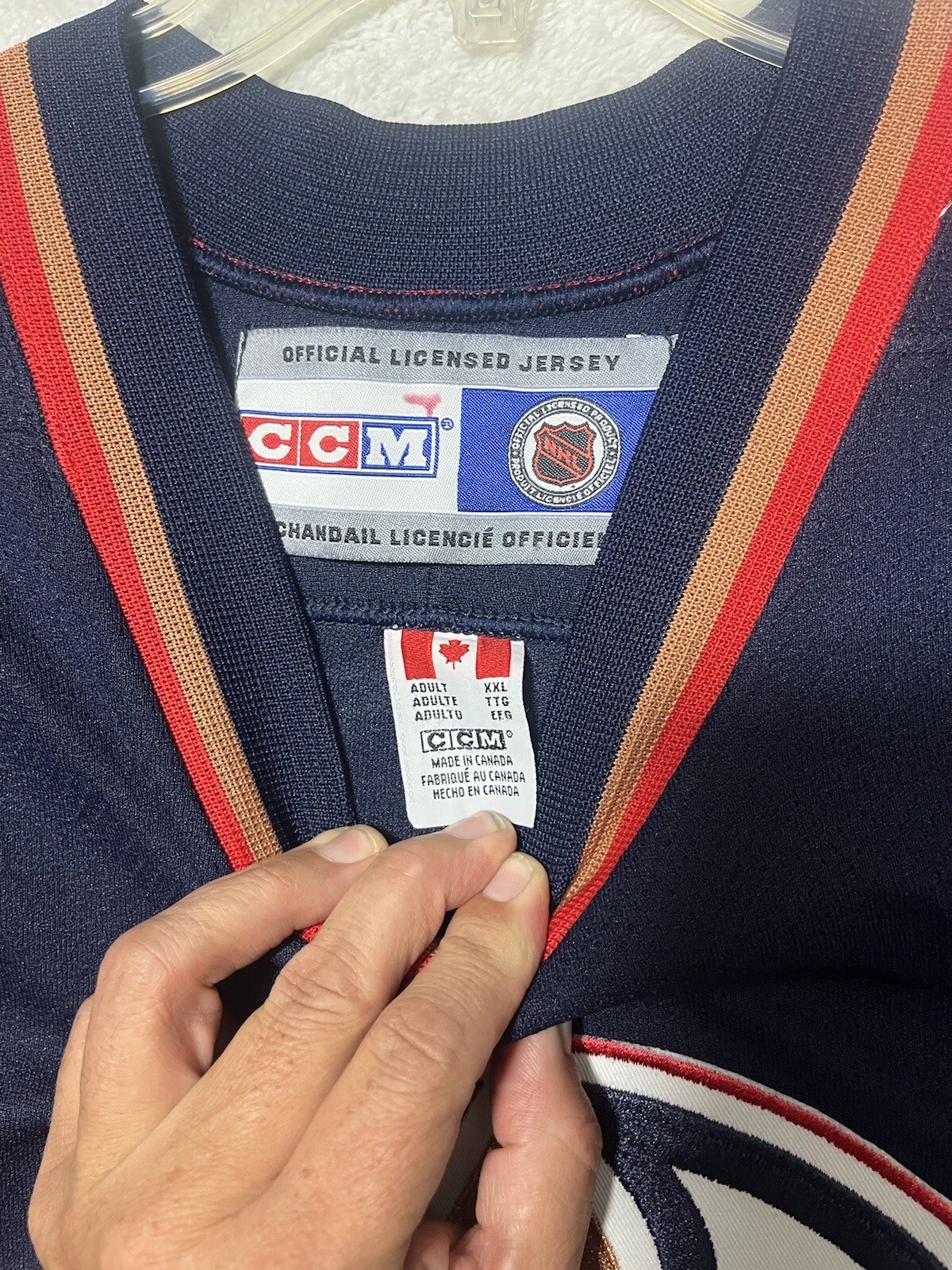 JASON SMITH EDMONTON OILERS CCM STANLEY CUP REPLICA JERSEY XXL NEVER WORN..