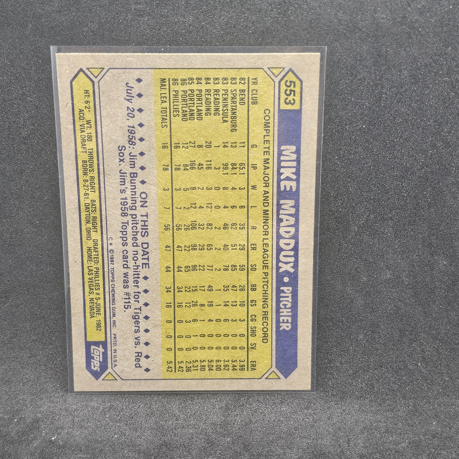 1987 Topps – Jamie Moyer #227 (RC)