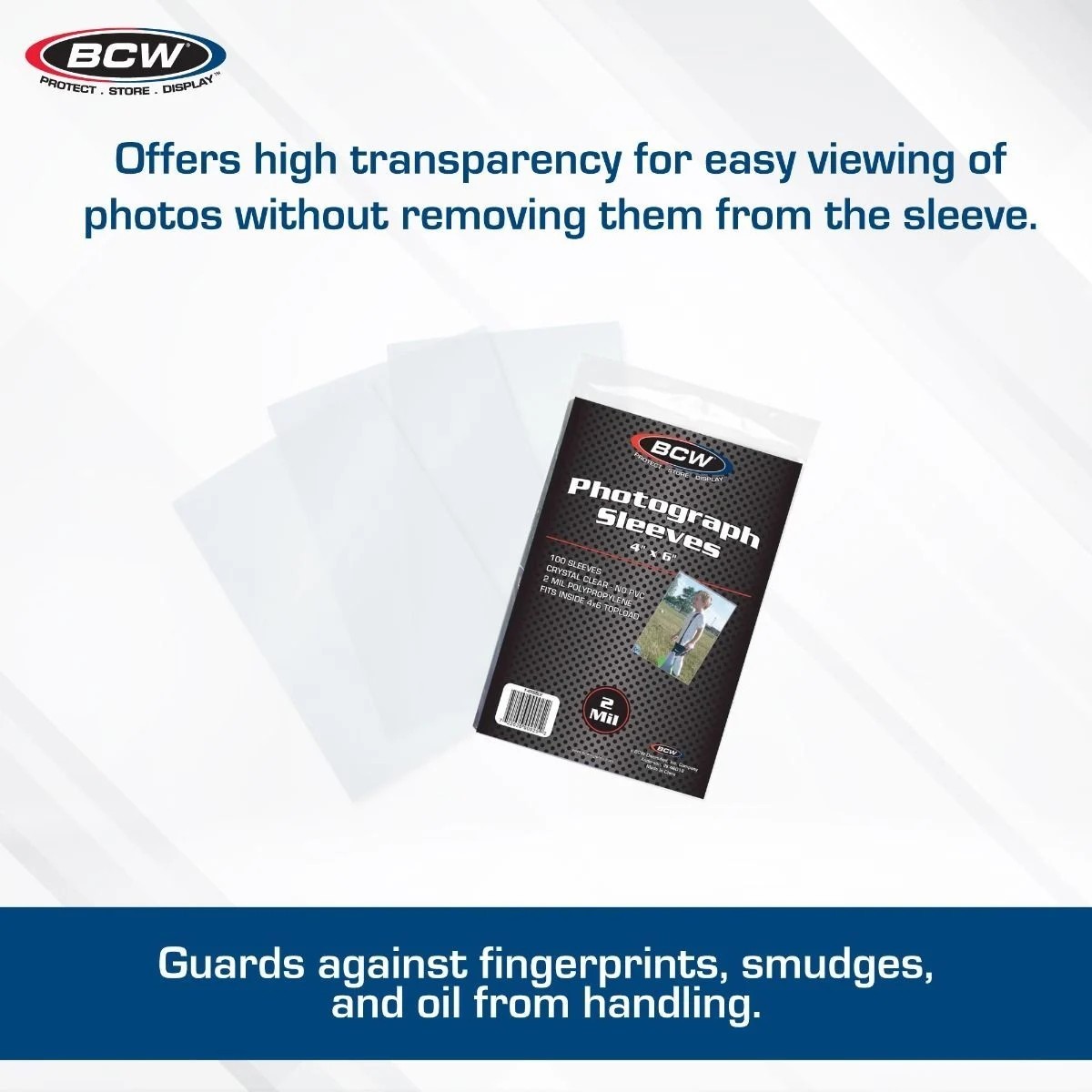 NEW 100 PK BCW 4 x 6 Photo / Postcard Poly Soft Sleeves Holders