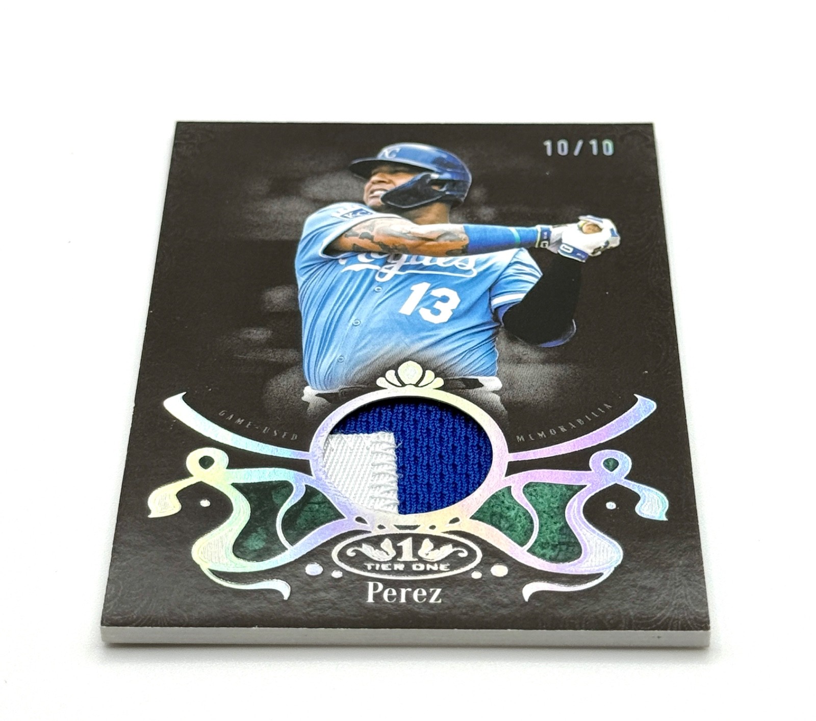 2026 Topps Tier One Salvador Perez Shadow Relic Holo Silver Patch 10/10 Royals