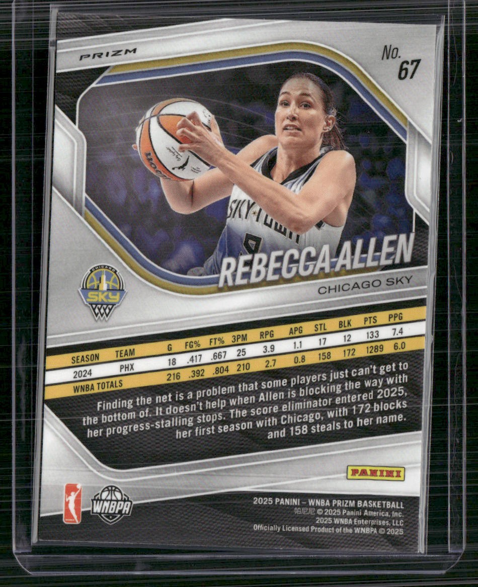 2025 Panini Prizm WNBA #67 Rebecca Allen Green Prizms