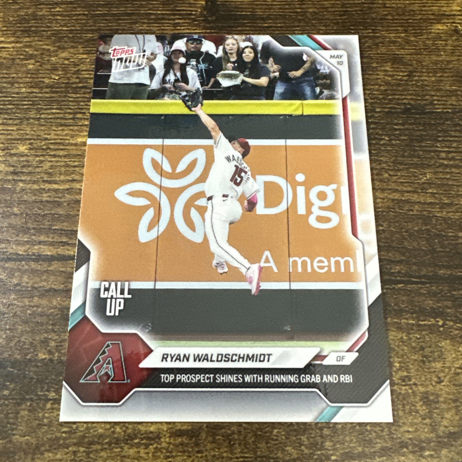 RYAN WALDSCHMIDT 2026 MLB Topps Now Rookie Prospect CALL UP #190 DIAMONDBACKS RC