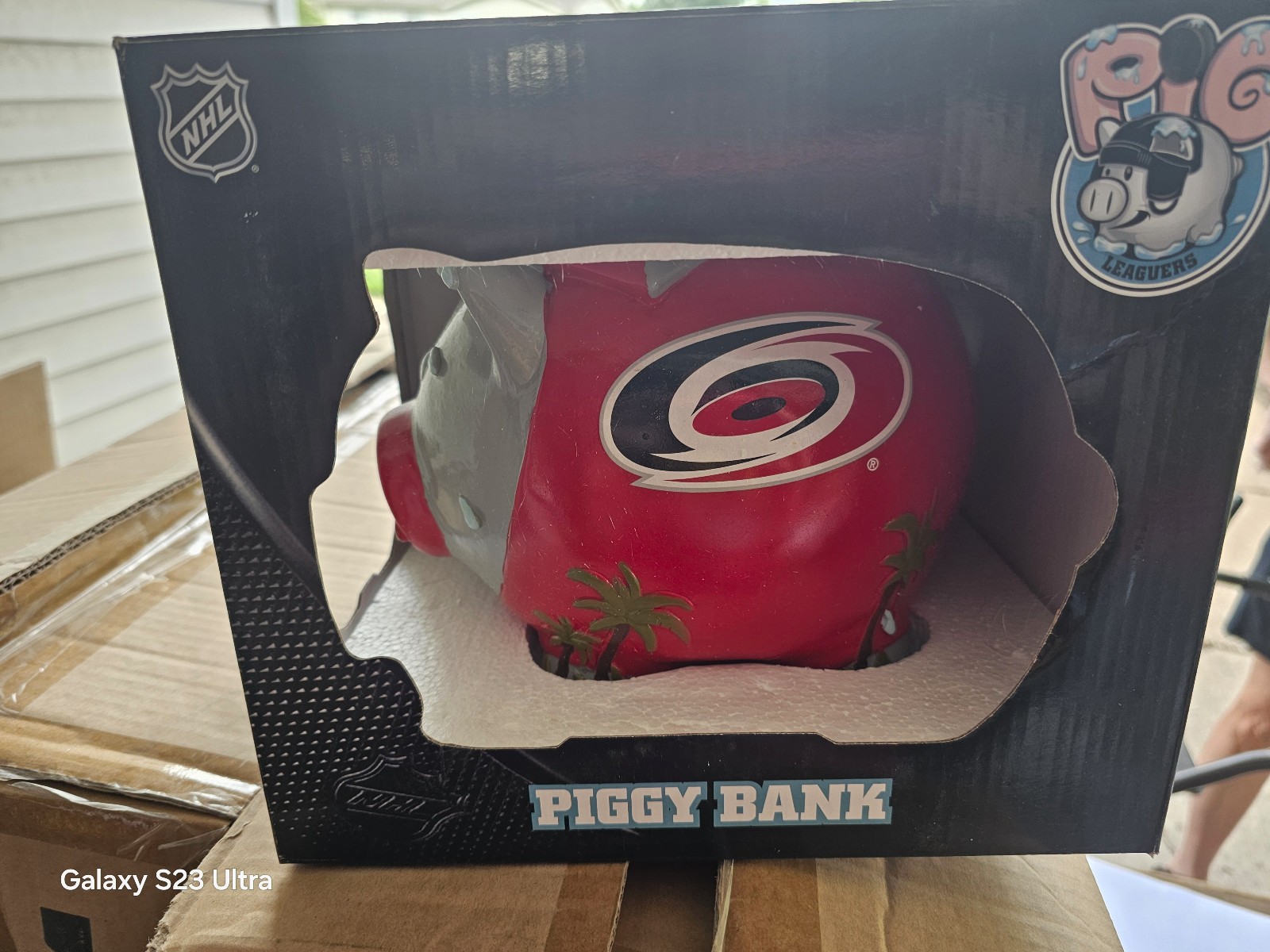 CAROLINA HURRICANES PIGGY BANK NHL HOCKEY NEW IN BOX LARGE SIZE