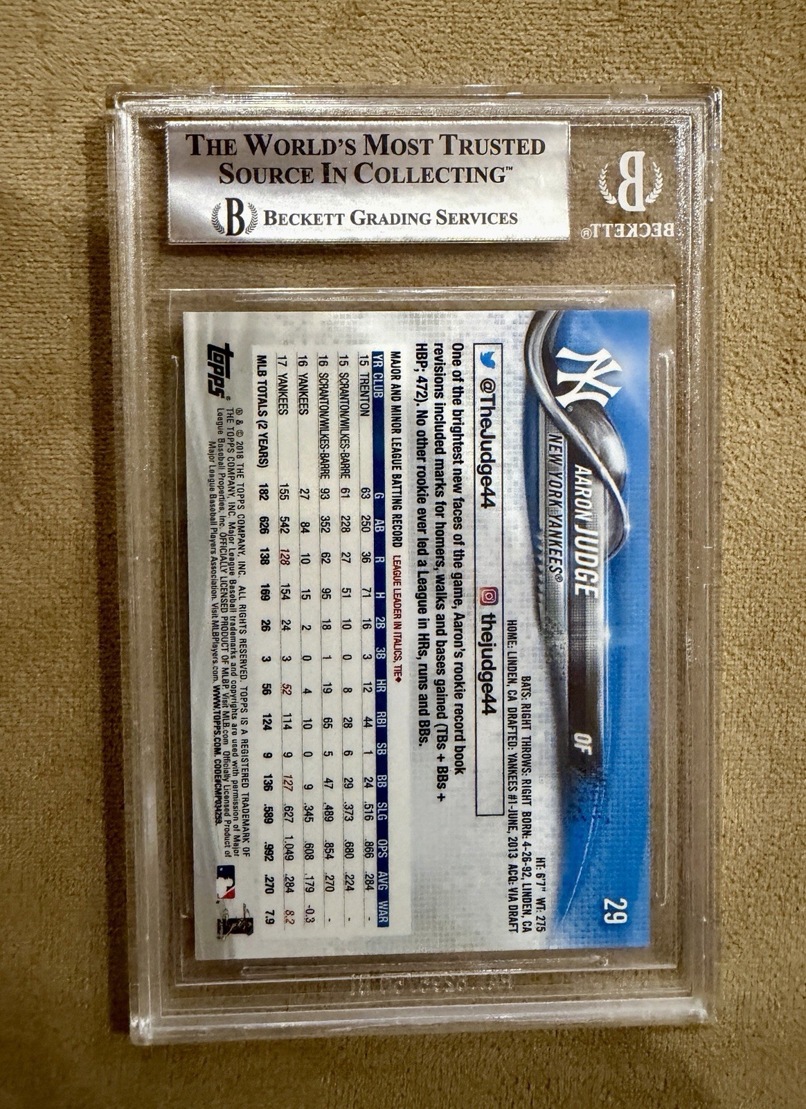 2018 Topps On Demand 3D – Aaron Judge #29 /Print Run 269!!!