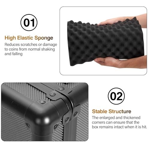 Graded Coin Storage Box – Holds 120 NGC/PCGS Slabs, Secure Coin Collector