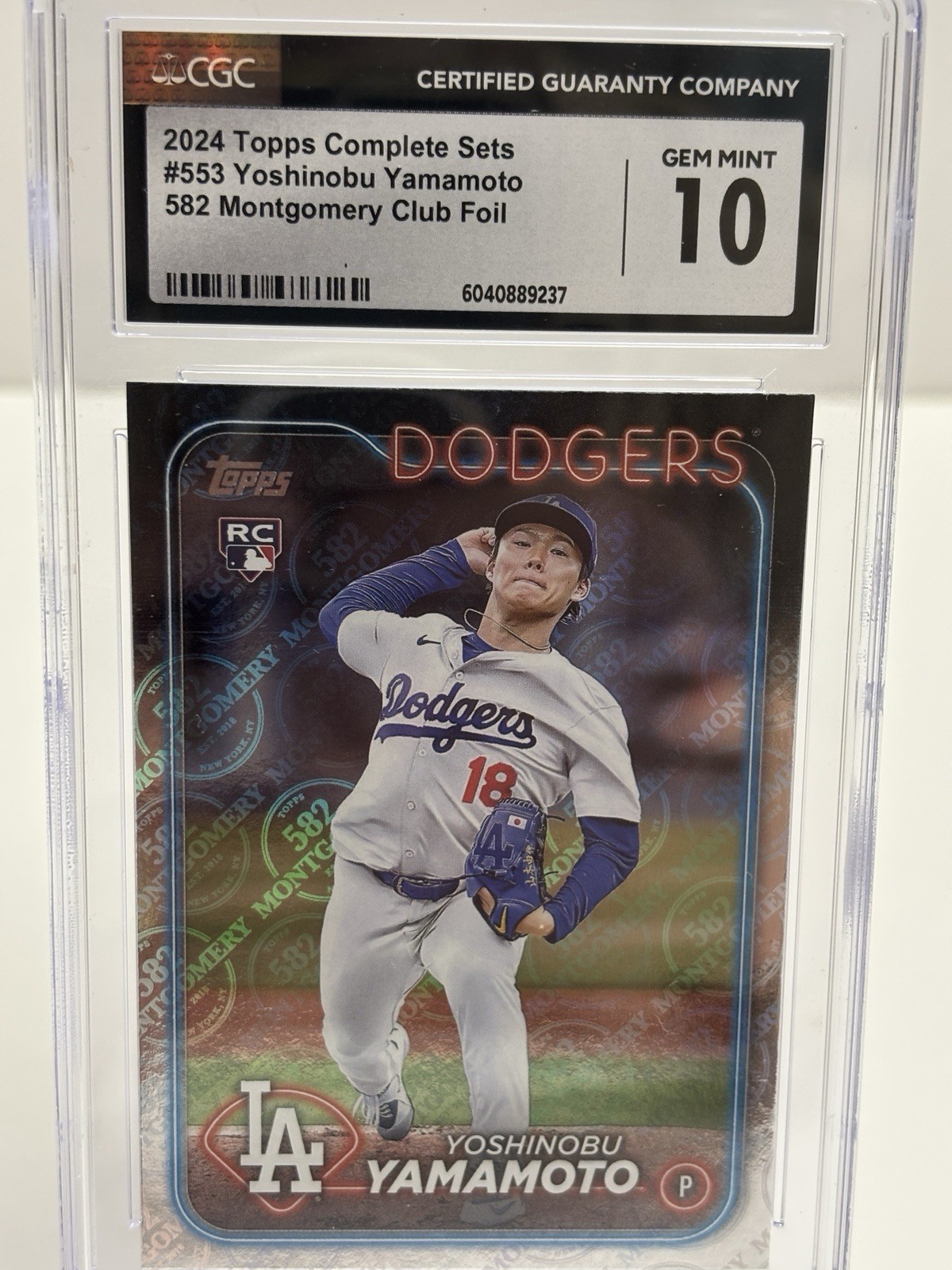 2024 Topps #553 Yoshinobu Yamamoto RC 582 Montgomery Club CGC 10 PRISTINE