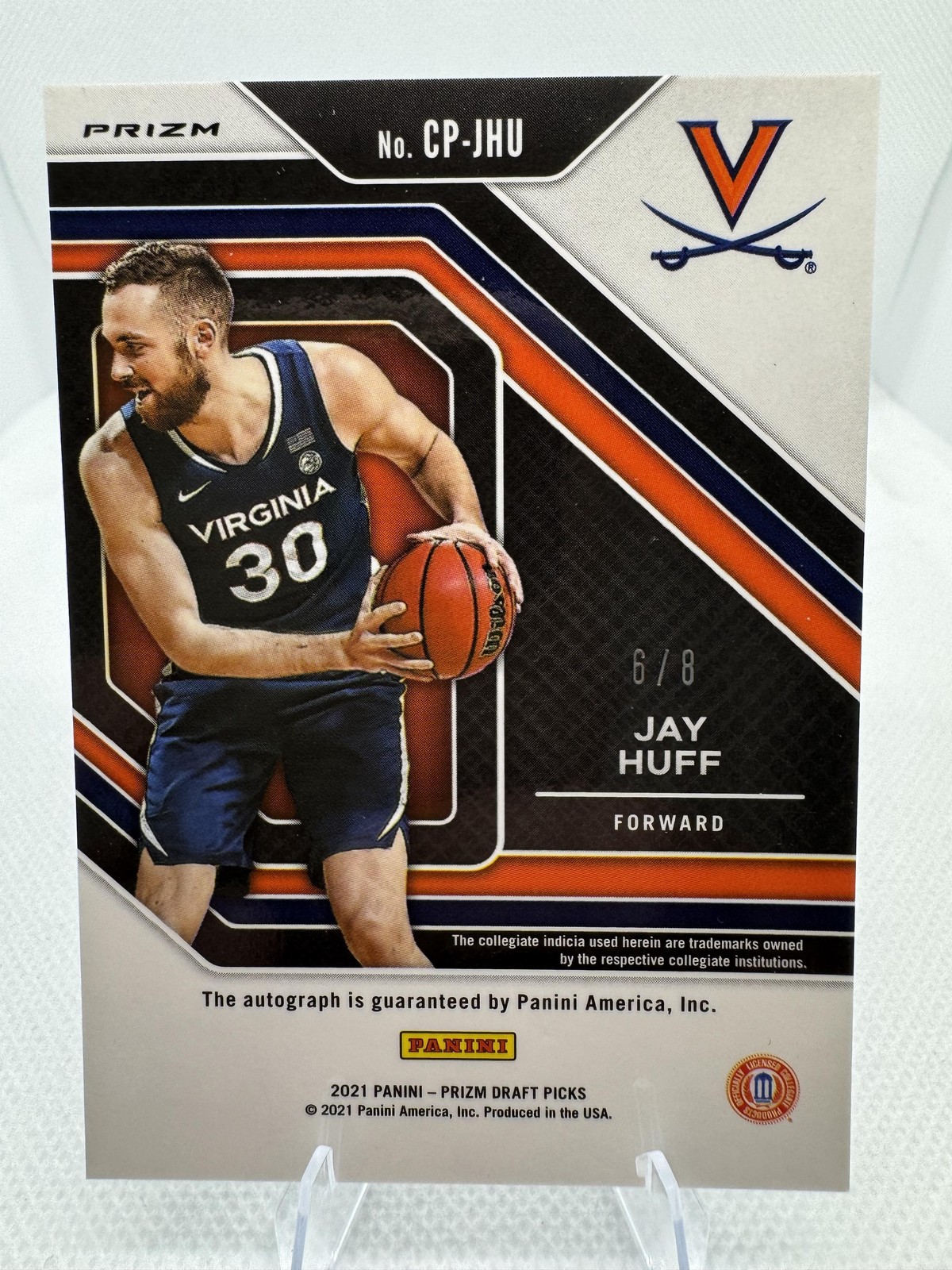 Jay Huff #/8 2021 Panini Prizm Draft Picks College Penmanship Green UVA