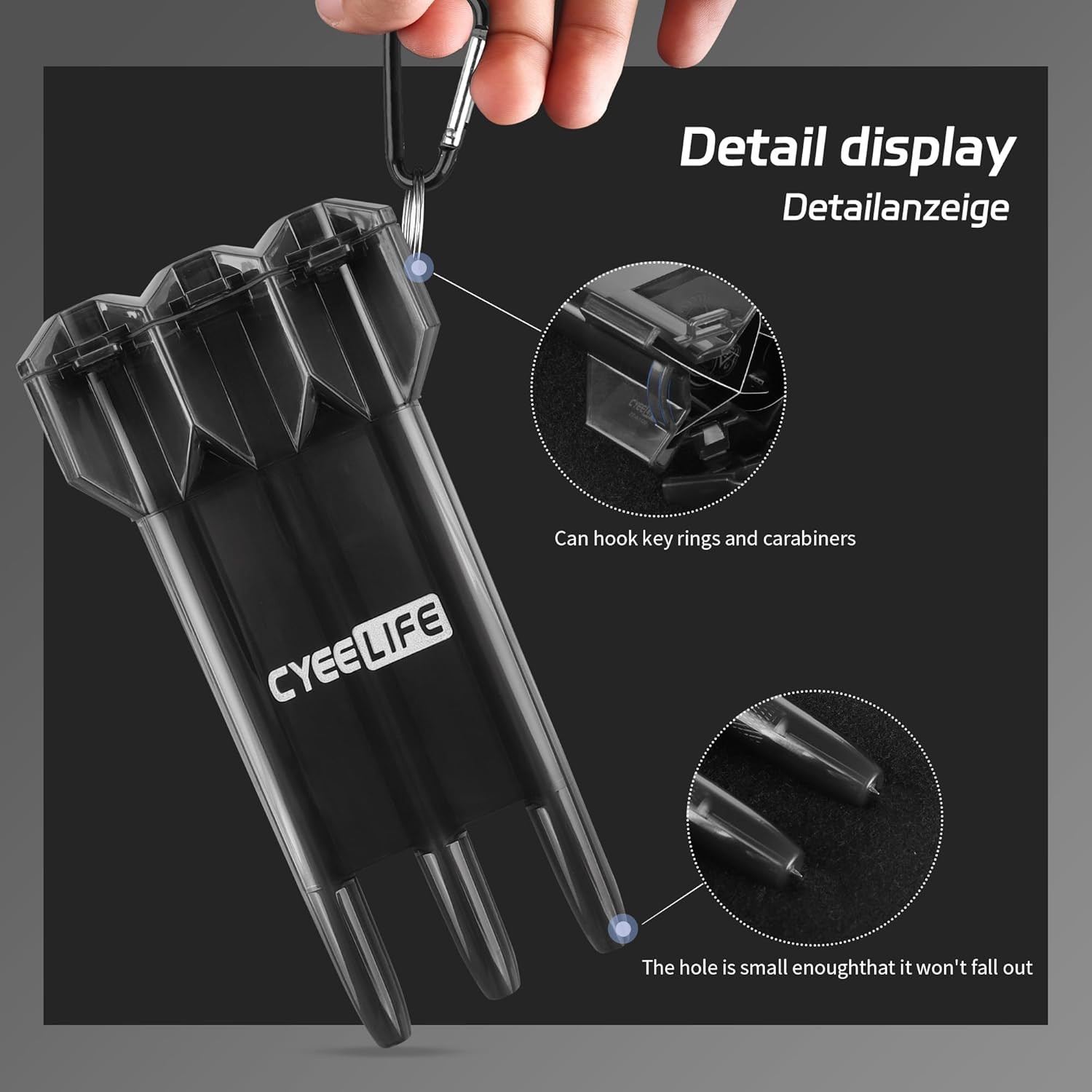 Dart Carrying Case: Adjustable, Portable Dart Storage Box with Key-Locking Clasp