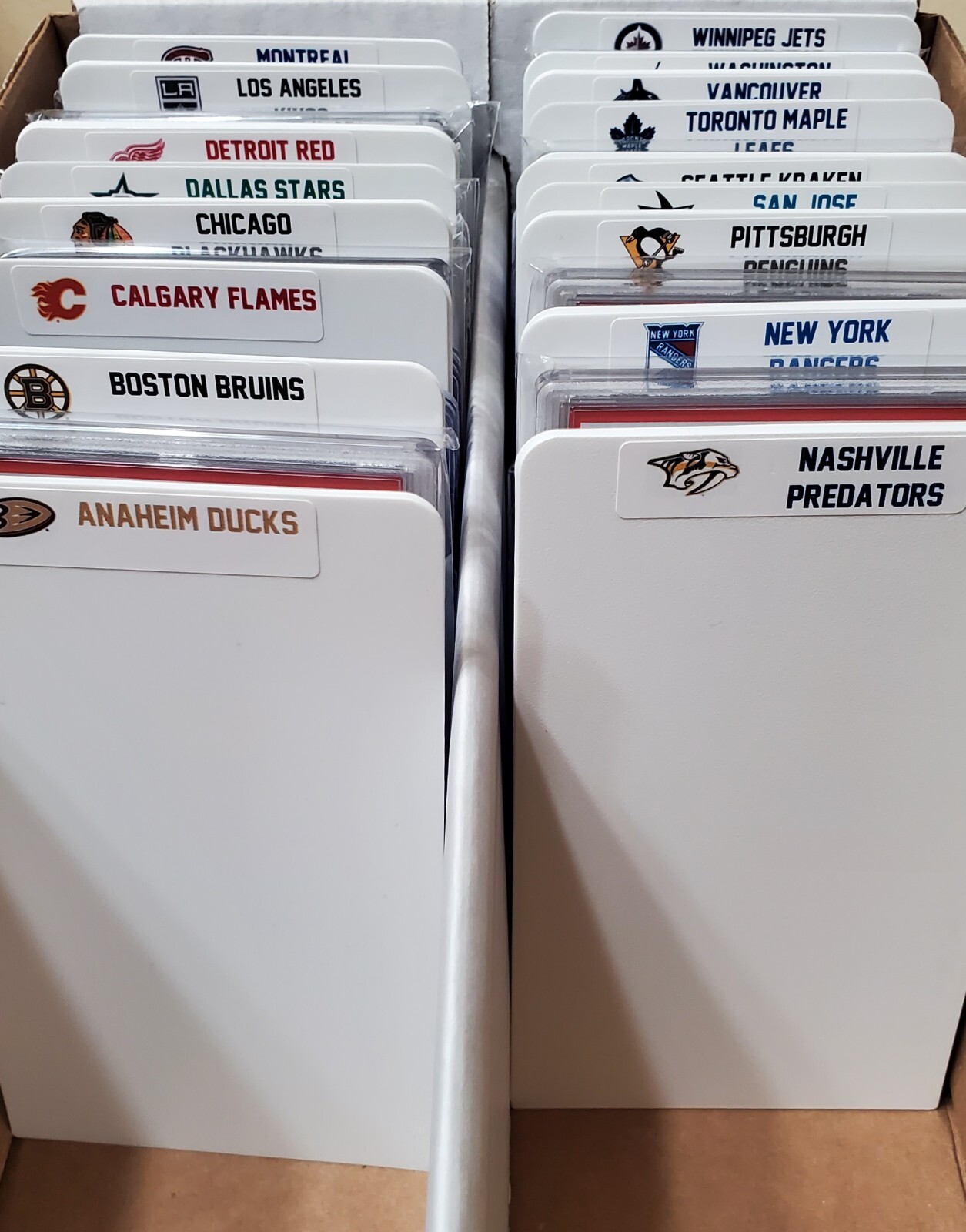 (32) GRADED Slab & Sports Card Dividers with 32 FREE NHL Teams Logos Labels