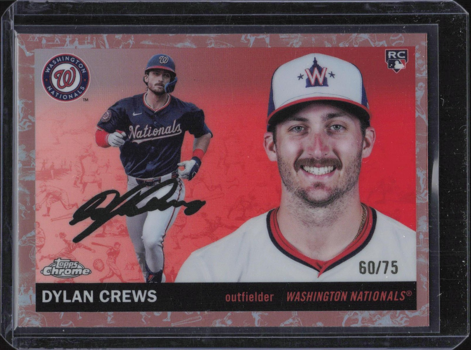 2025 Topps Chrome #244 Dylan Crews Toile Cream / Rose Gold Refractor #/75