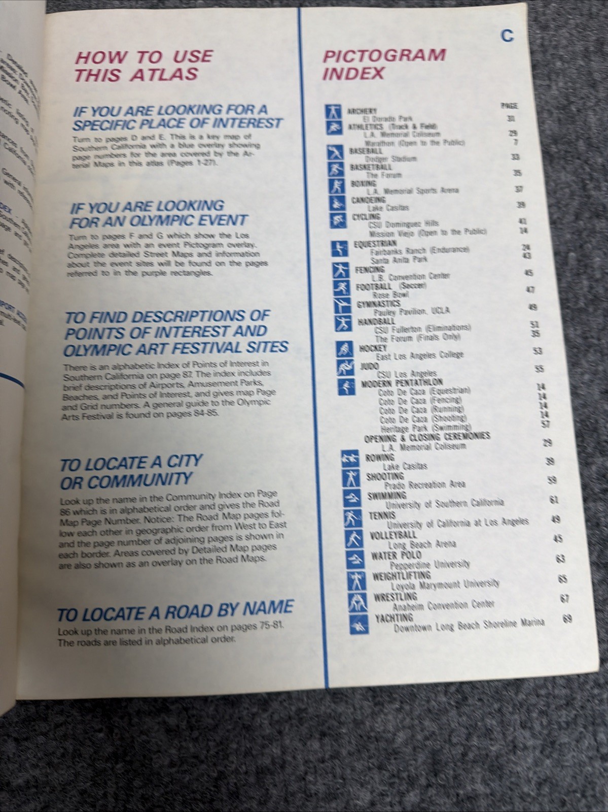 Official Map Book To The LA 1984 Olympic Games , Vintage History