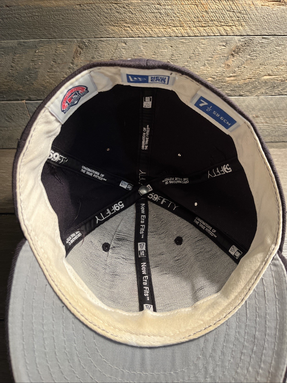 New Era 5950 Columbus Clippers Hat Cap Fitted Size 7 1/2 100% Wool Made In USA