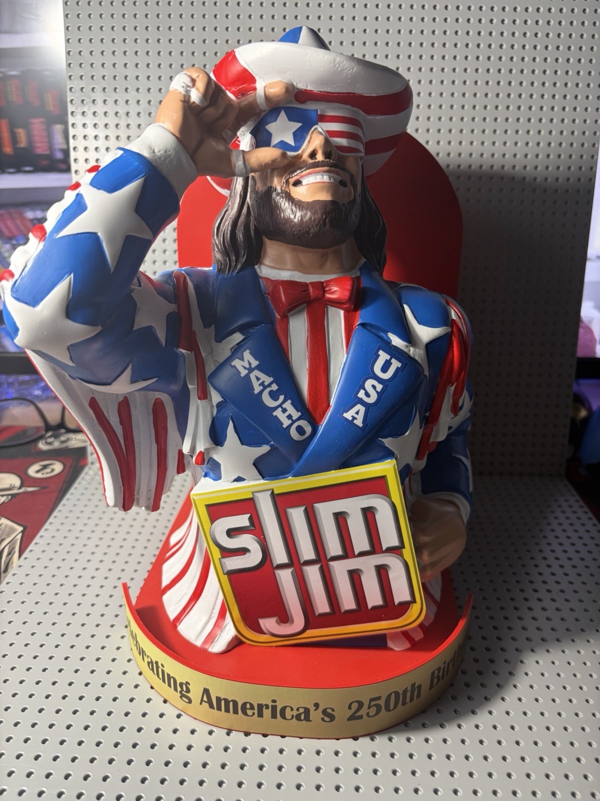 MACHO MAN RANDY SAVAGE SLIM JIM COLLECTOR DISPLAY 2026 AMERICA’S BIRTHDAY