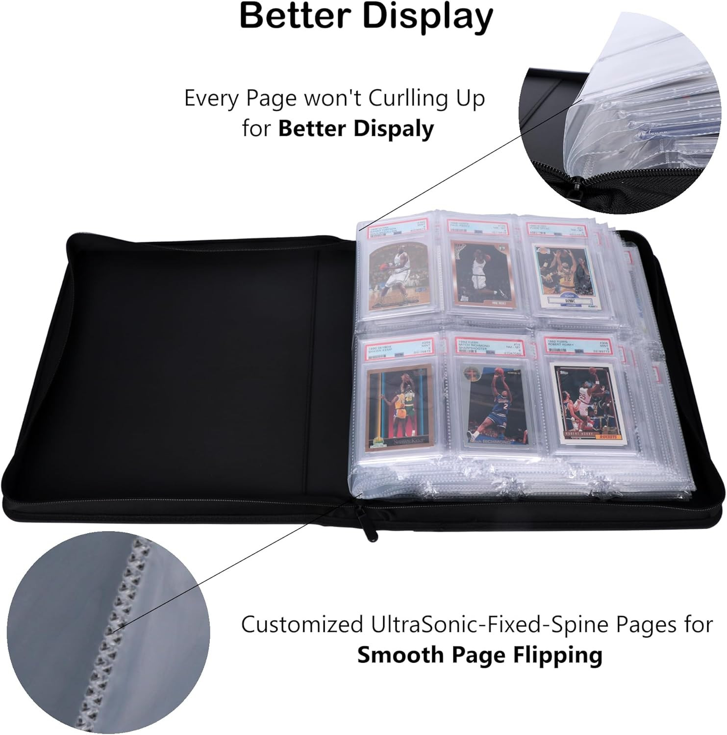 Rayvol PSA Slab Binder, Holds 72 PSA Slabs, 6-Pocket Graded Card Binder for PSA,