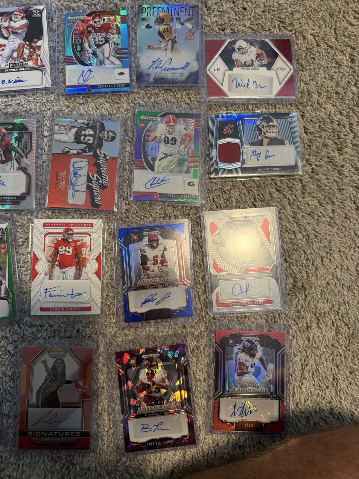 154 Sports Cards Baseball, Basketball, Football: All Cards Are #, Relic, Or Auto