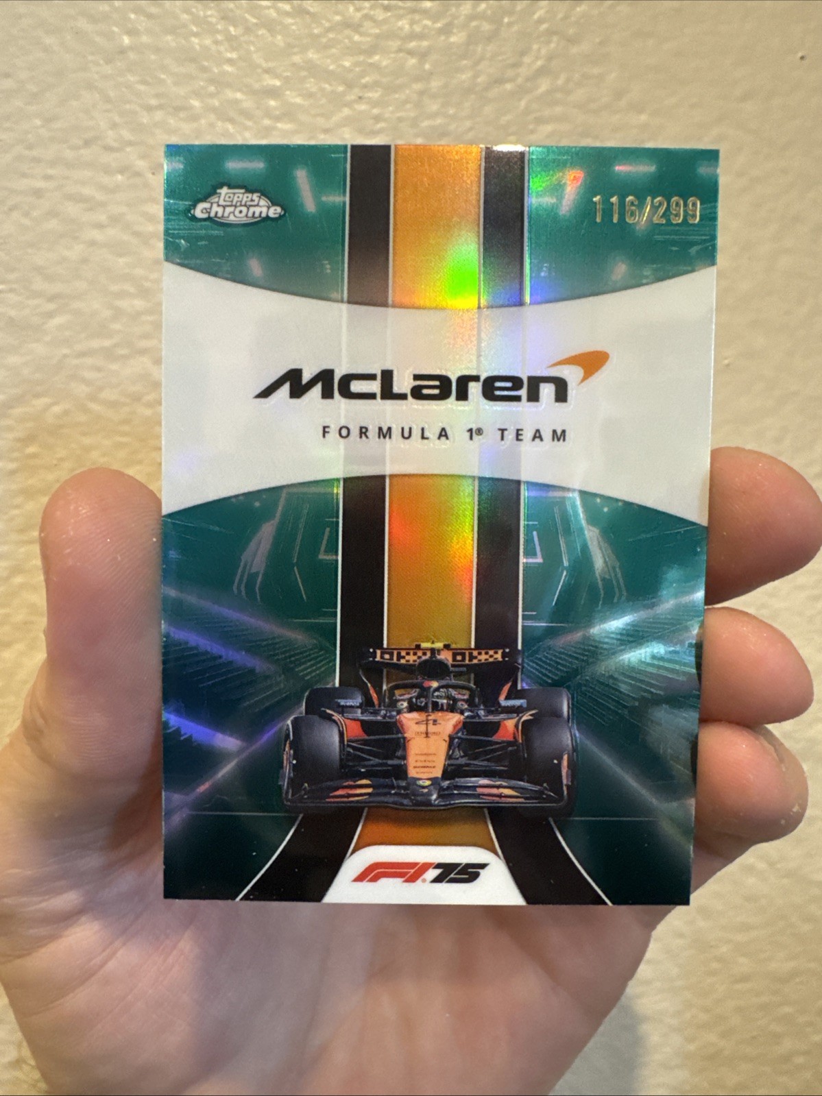 2025 Topps Chrome Formula 1 – McLaren Formula 1 Team #176 Teal Refractor /299