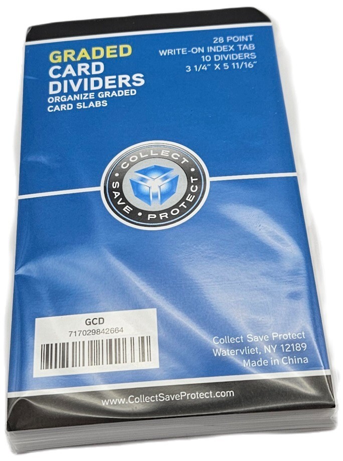 (Pack of 10) CSP Graded Size Trading Card Dividers – Organize PSA BGS Slabs