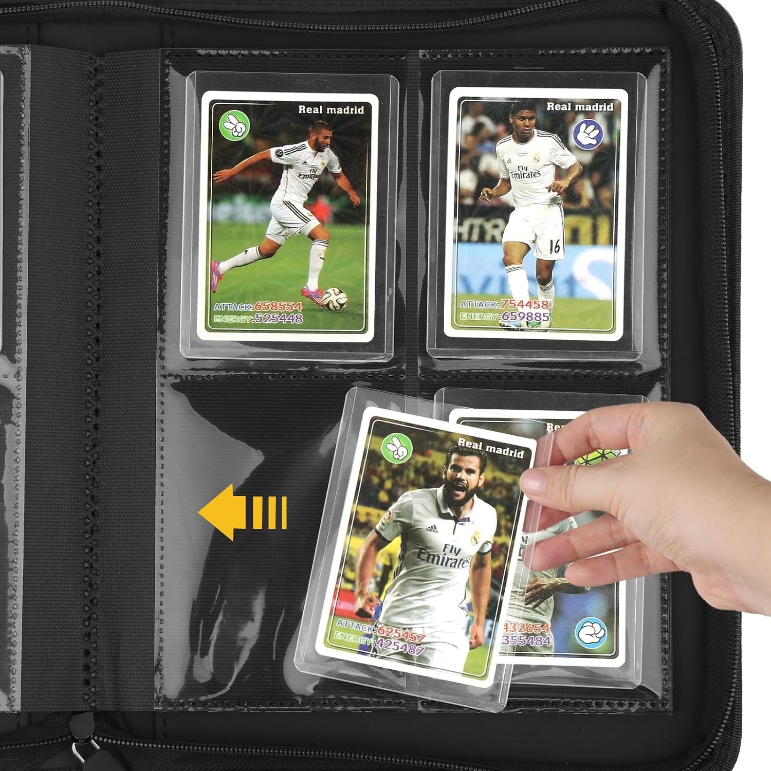 Toploader Binder,Toploader Hard Cases, 4-Pocket Pages Sleeves Hold up 128 Car…