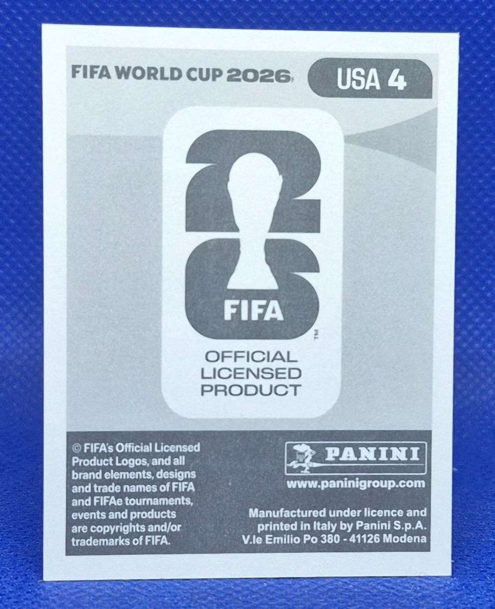 2026 Panini FIFA World Cup Sticker Tim Ream #USA 4 – United States