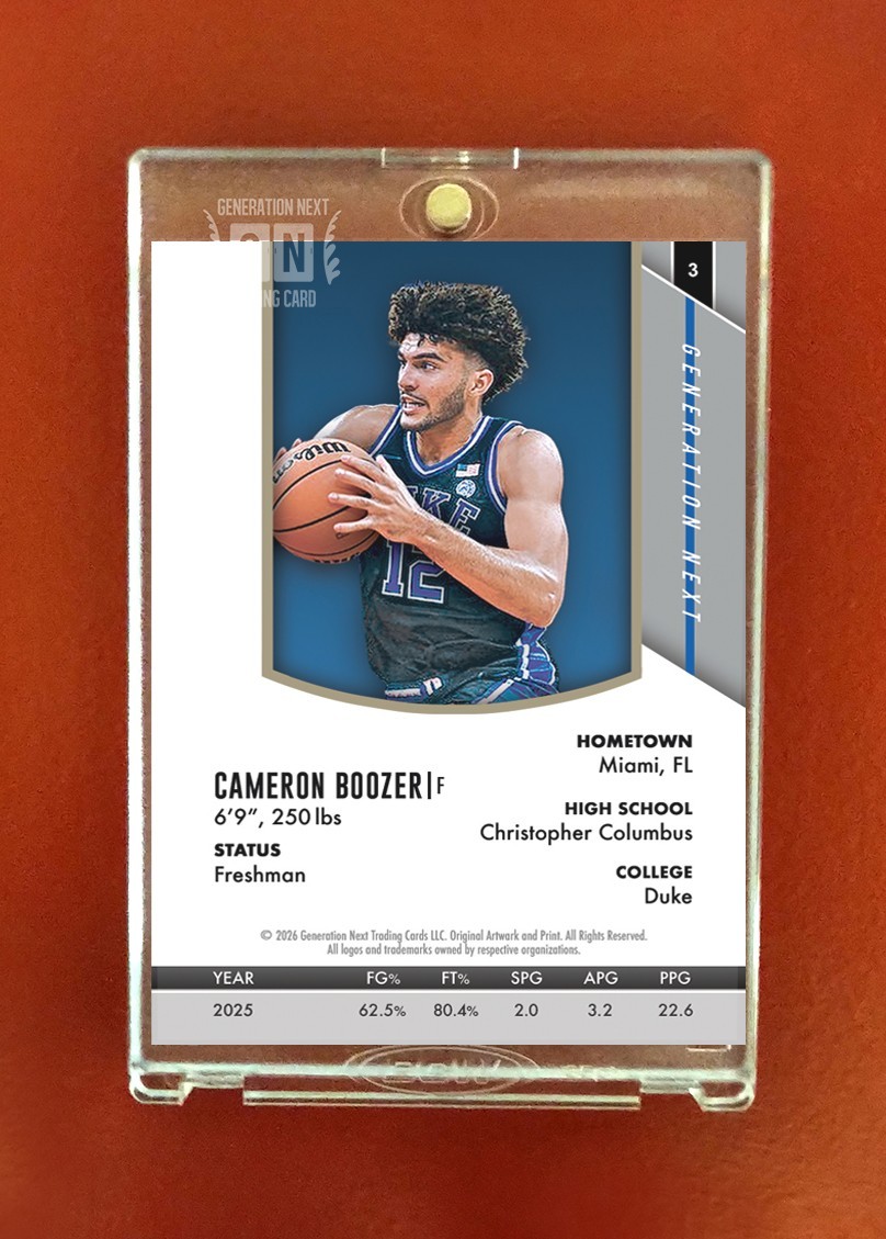 Cameron Boozer RC / Duke / Generation Next