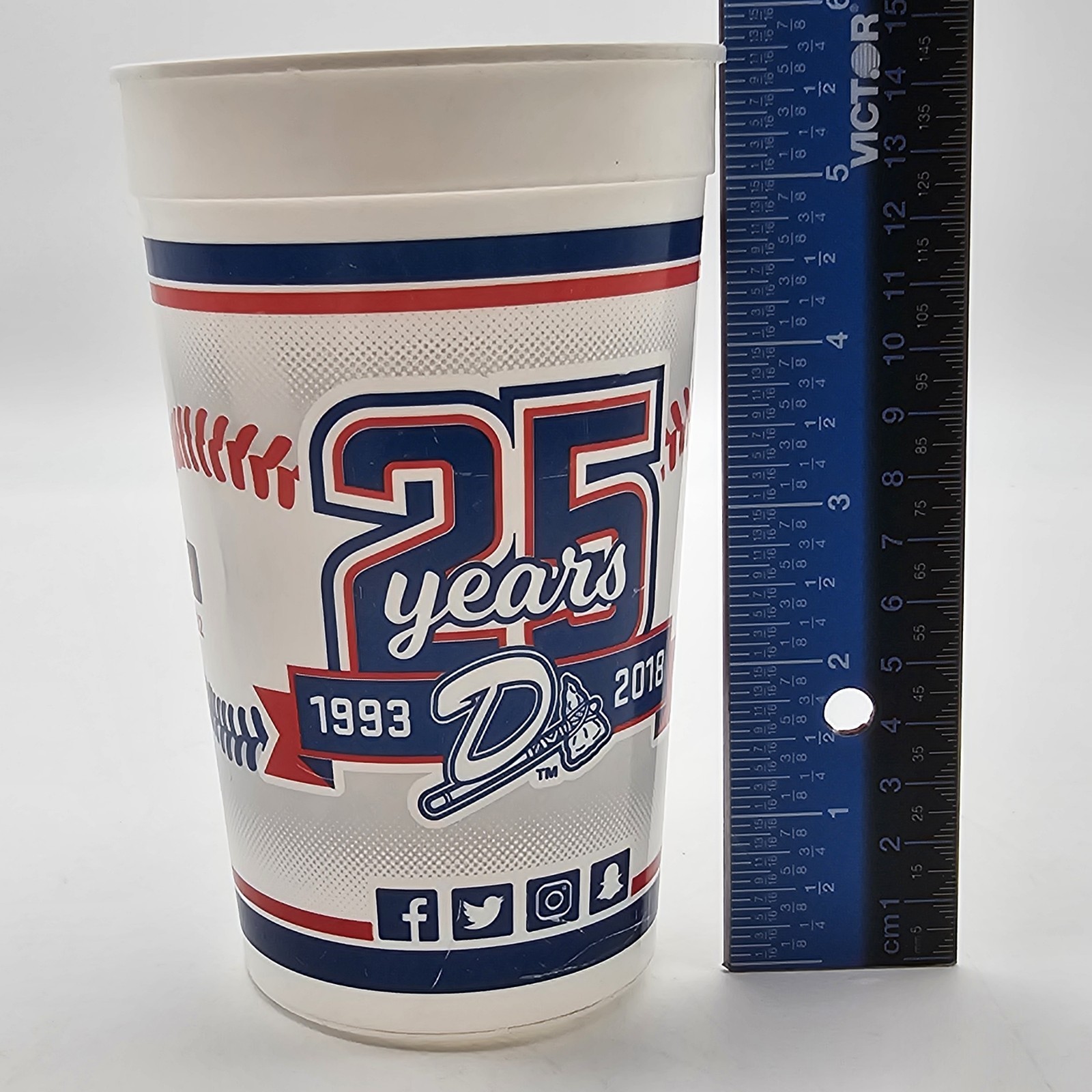 5 Braves Minor League Danville Plastic Cups 25 Years 1993-2018 Drinkware Promo