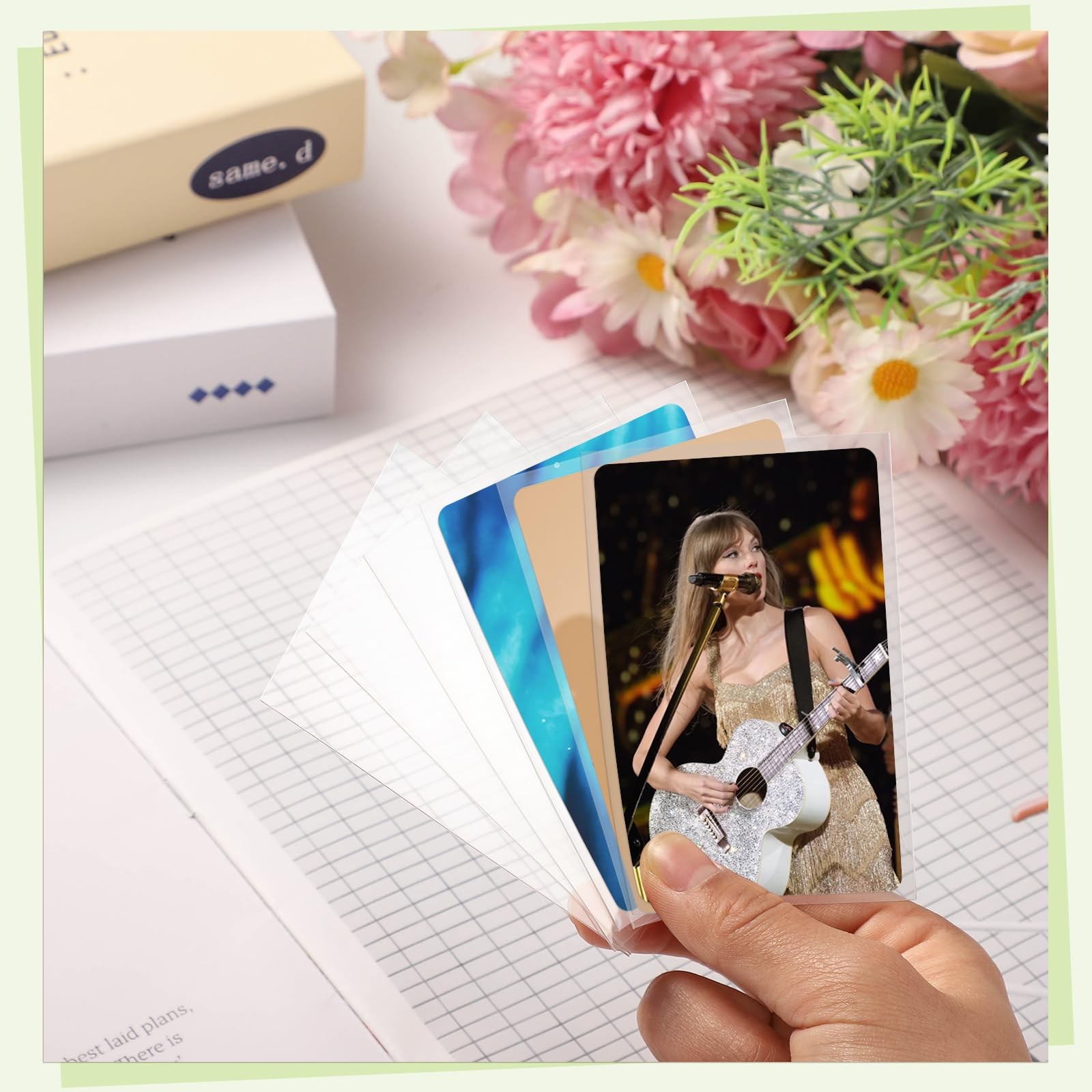 400 Pcs Kpop Photocard Sleeves 58×89mm Clear Photo Card Sleeves PVC Free & Ac…