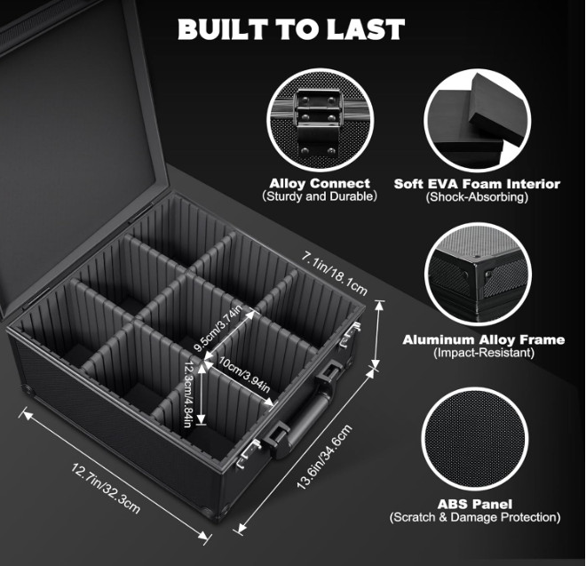 Graded Card Storage Box, Trading Card Storage Case Holds 140+ Graded Cards